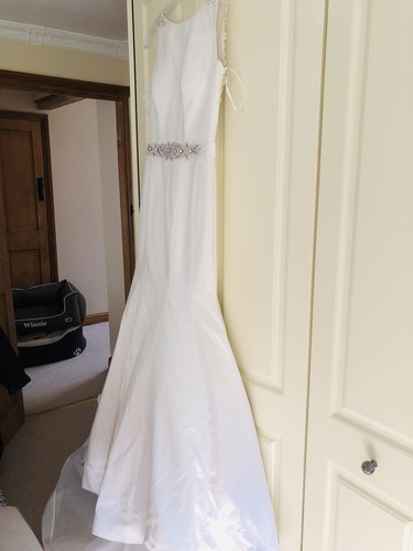 Satin wedding dress size k - satin, u.k