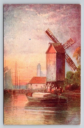 Vintage inland port - inland, windmill