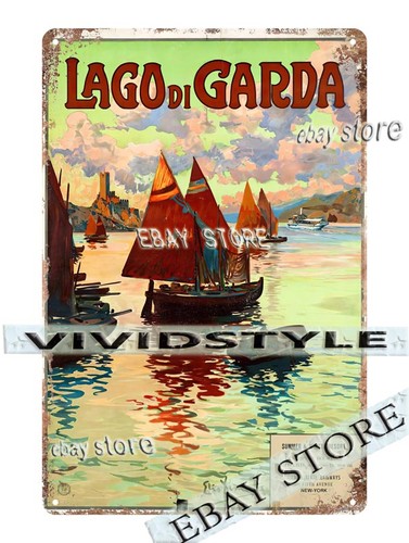 Tin sign 1930s lake - 1930s,