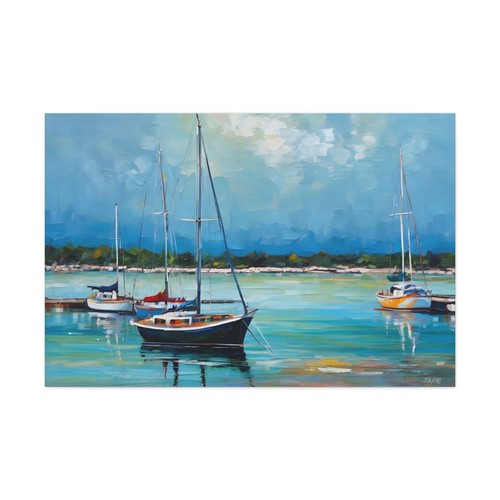 Boats bay impressionist - boats, in