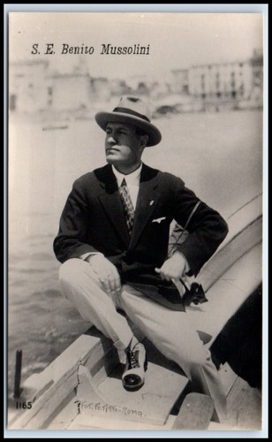 Postcard rppc mussolini - mussolini, in