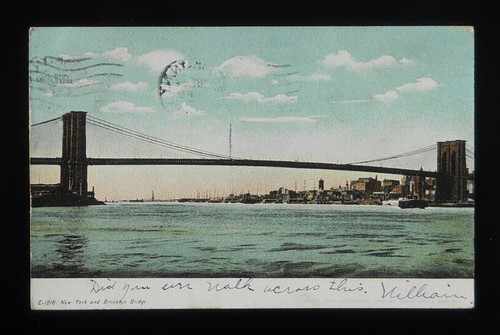 1908 brooklyn bridge one - brooklyn, ferry