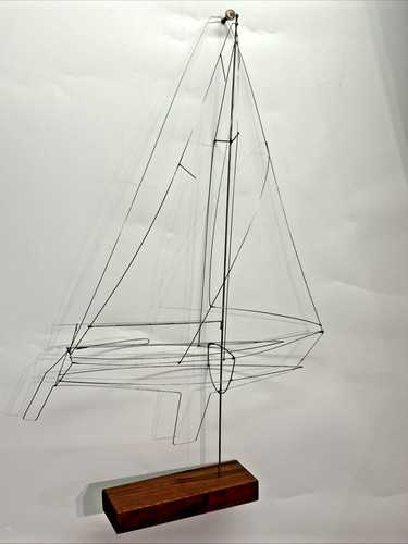 Mcm wire kinetic art sailboat - wire,