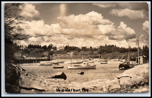Postcard rppc boats water - on,