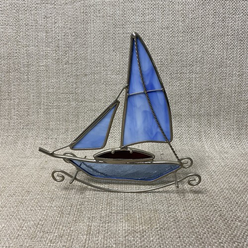 Stained glass sailboat - stained,