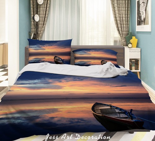 River boat sunset quilt - 3d,